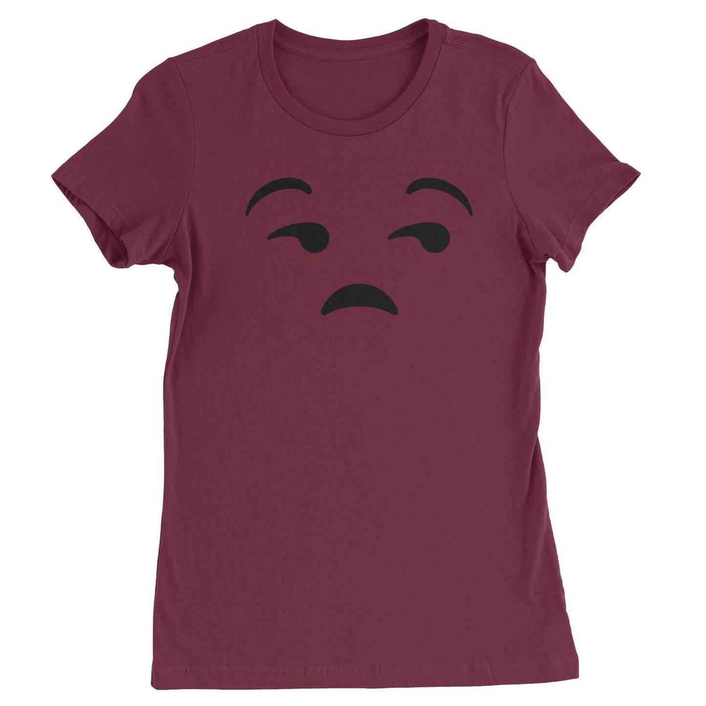 Emoticon Whatever Smile Face Womens T-shirt - Maroon / Womens X-Small