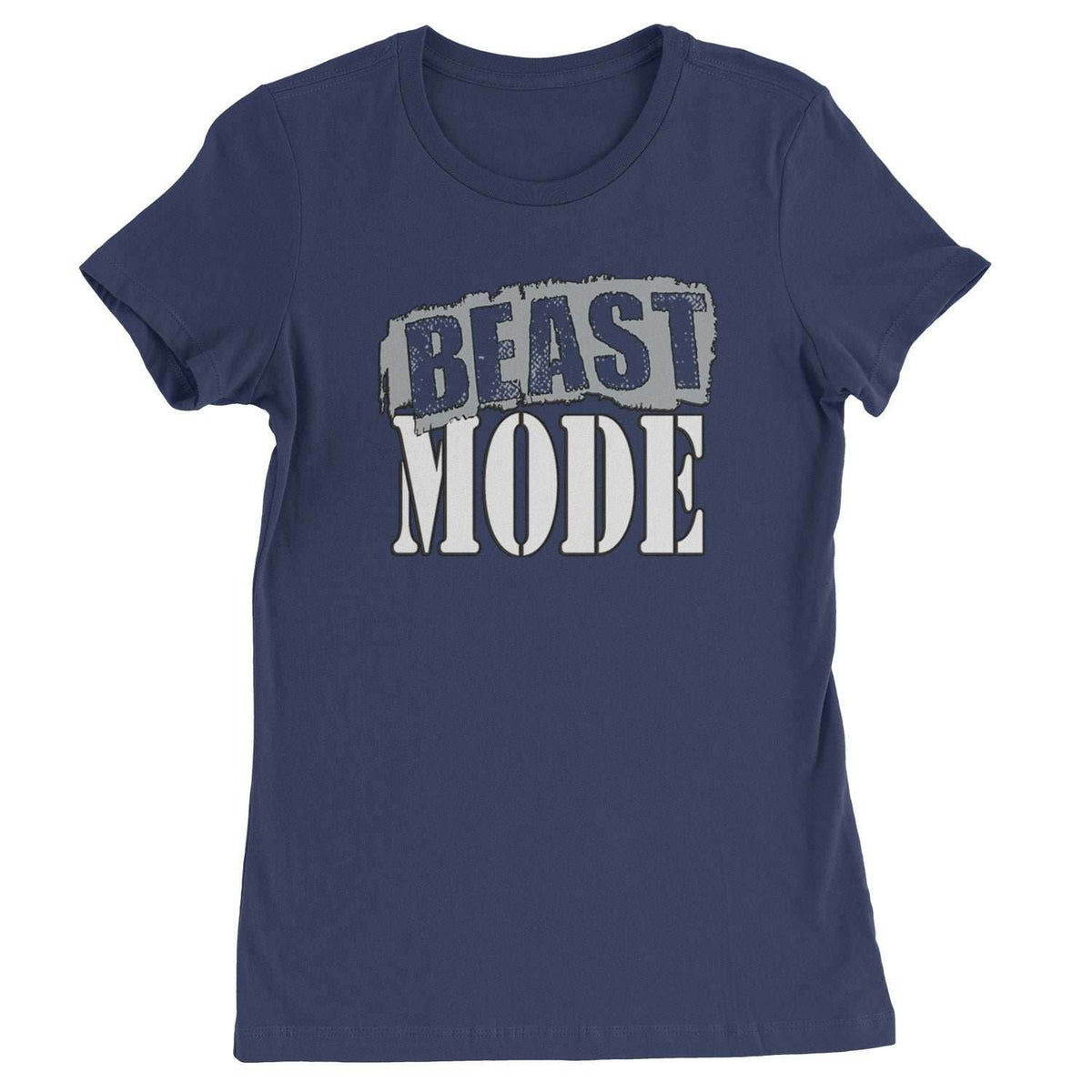 Beast Mode Training Gym Workout Womens T-shirt - Navy Blue / Womens X-Small