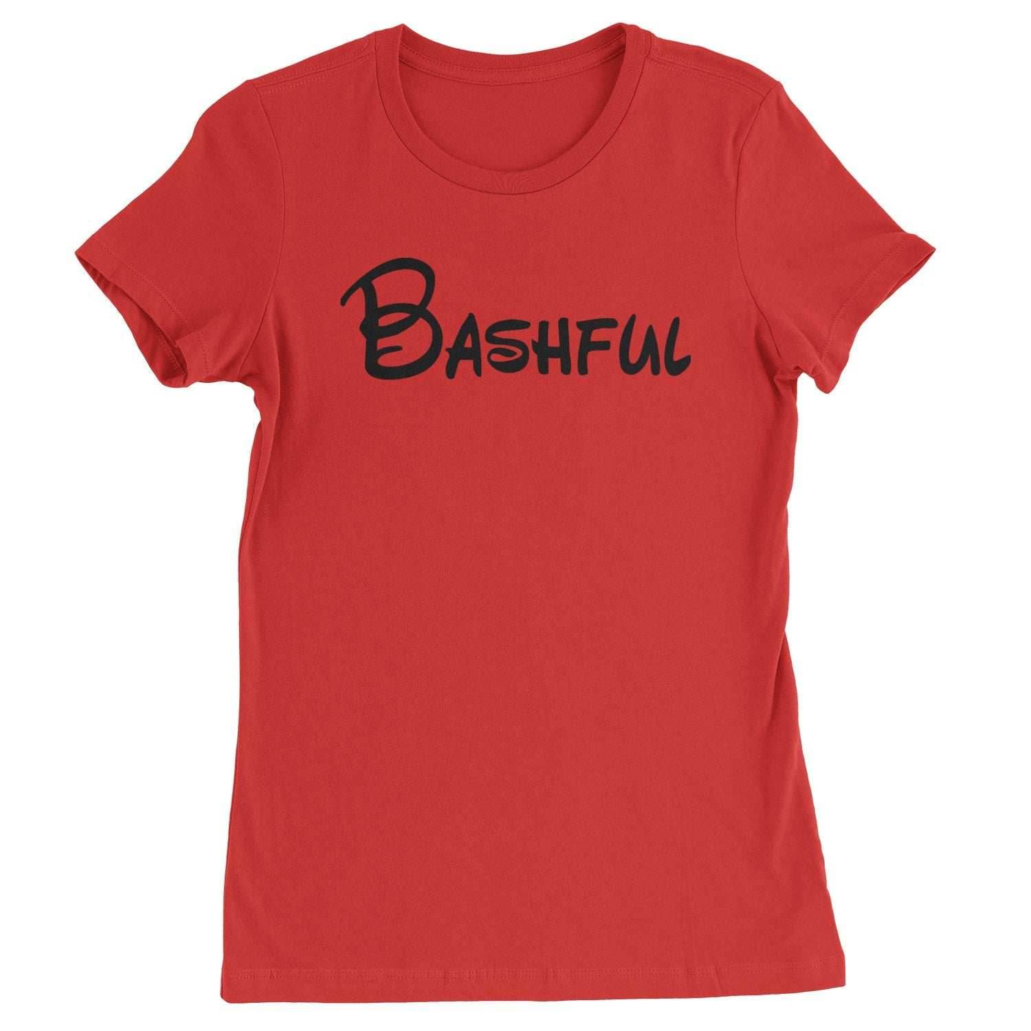 Bashful - 7 Dwarfs Costume Womens T-shirt - Red / Womens X-Small