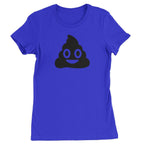 Emoticon Poop Face Smile Face Womens T-shirt - Royal Blue / Womens X-Small