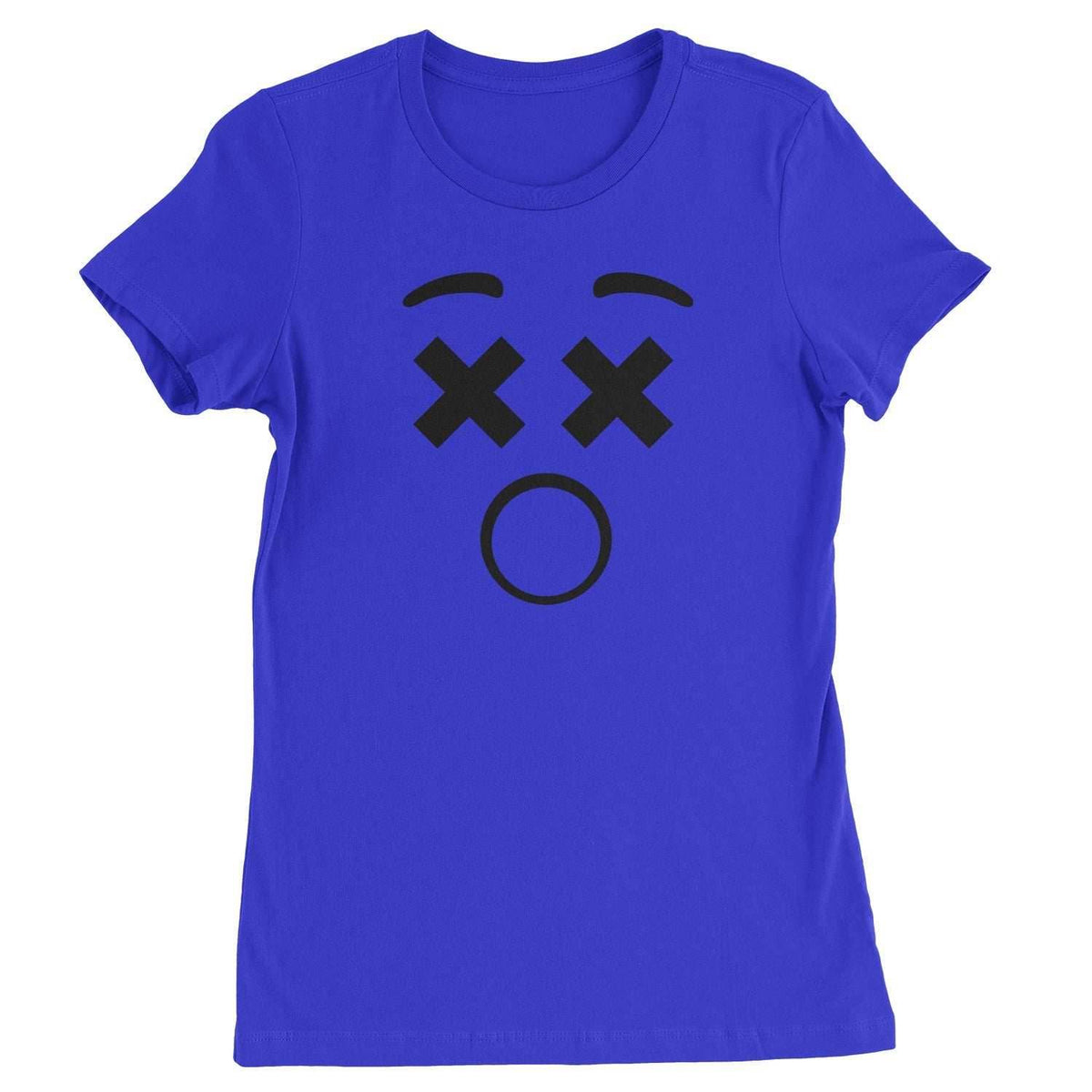 Emoticon XX Eyes Smile Face Womens T-shirt - Royal Blue / Womens X-Small