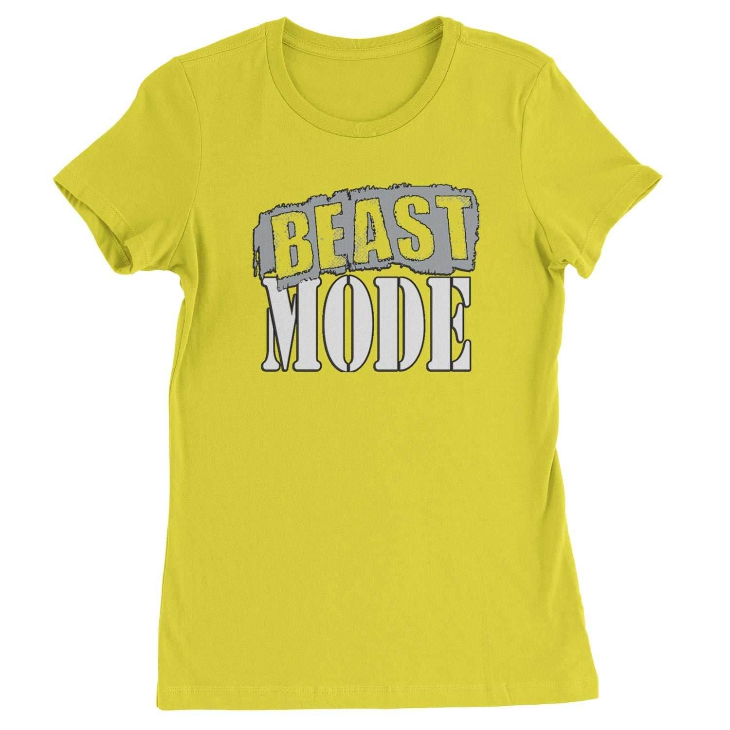 Beast Mode Training Gym Workout Womens T-shirt - Yellow / Womens X-Small