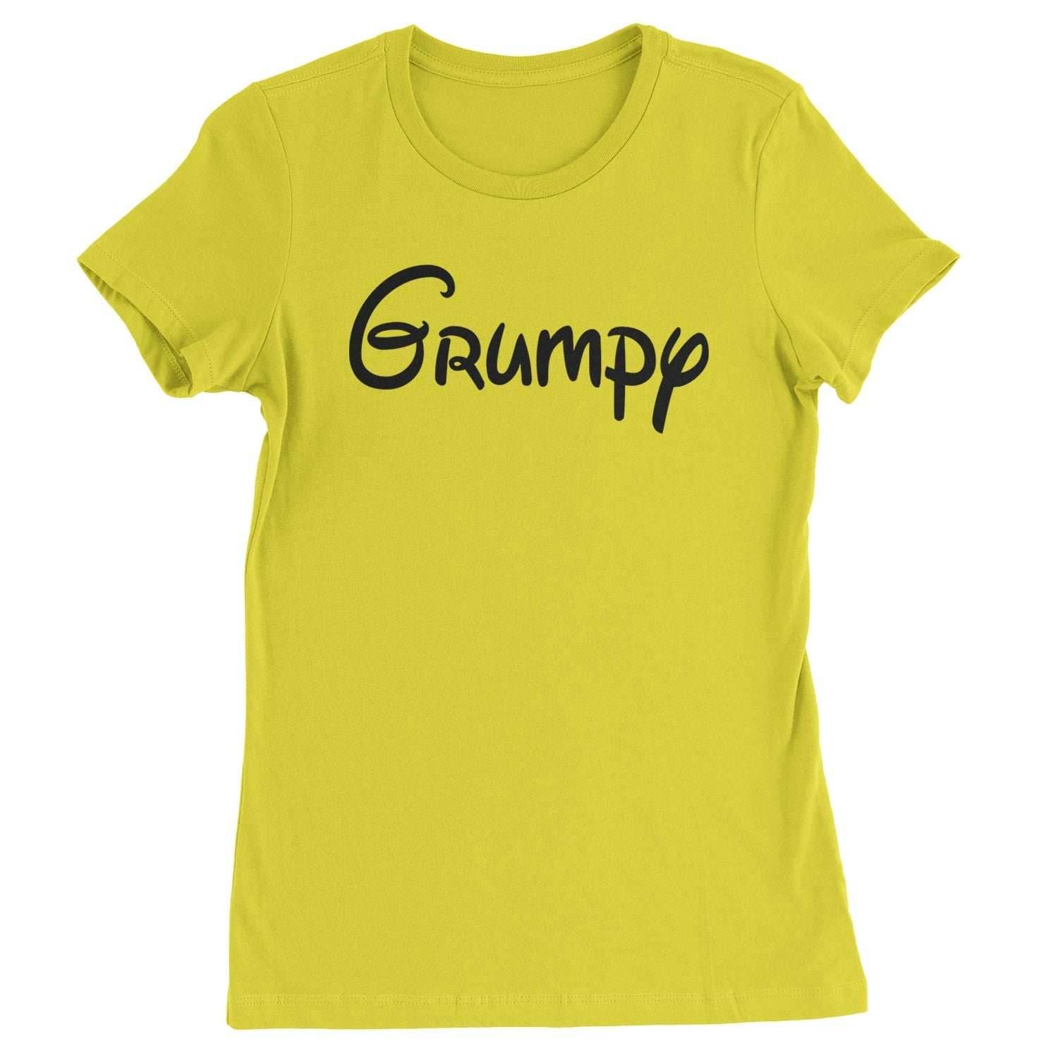 Grumpy - 7 Dwarfs Costume Womens T-shirt - Yellow / Womens X-Small