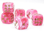 Heart Pips 16MM d6 | 7 Color Options | Multipack Options - Vortex Pink: 5-Pack