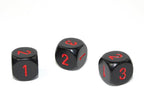 Opaque 16mm d3 (d6 w/1-2-3 twice) Black/red (sold per piece) - 