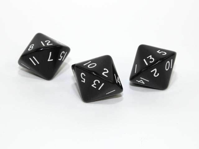 Opaque d16 Black/white Sixteen Sided DiceDnD Rpg Dice (sold per die) XQ1608 - 