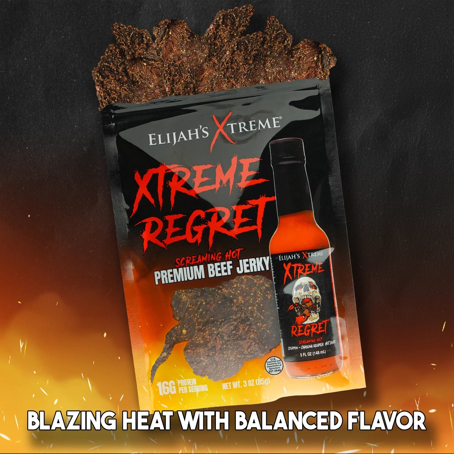 Elijah’s Xtreme Beef Jerky Bulk Trio - 6 bags of Each Flavor, 18 bags total (3lbs)