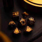 Yellow Tigers Eye Gemstone DND Dice Set - 