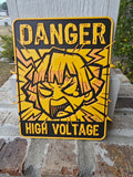 Zenitsu “High Voltage” HueForge Door Poster – Demon Slayer Anime Wall Art