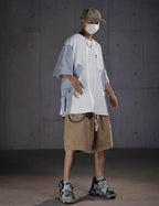 HiT38 Double Patchwork I-Tech Tee - Grey / M