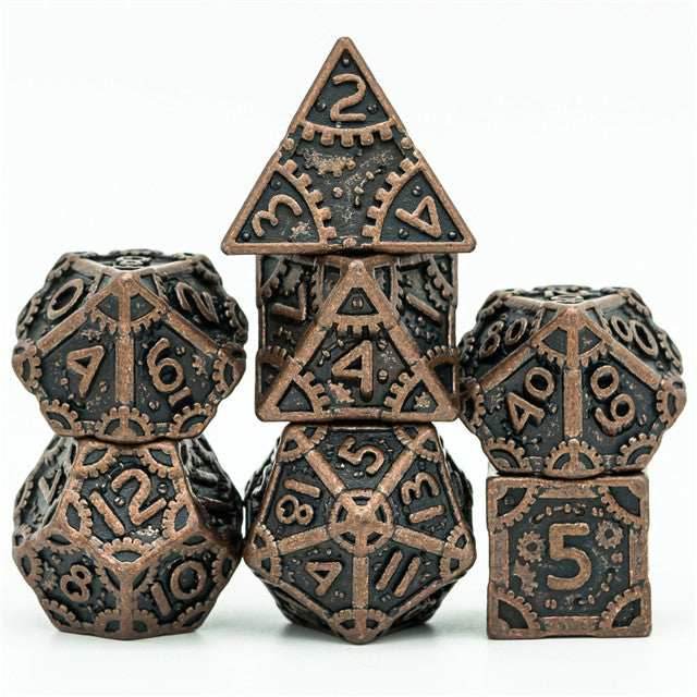 Copper Barrel Plating Vintage Color Punk Steam Metal Dice 7-Dice Udixi RPG - 