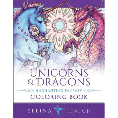 Unicorns and Dragons - Enchanting Fantasy Coloring Book - Paperback - 