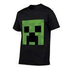 Minecraft Creeper Big Face Rolled Sleeves T-Shirt