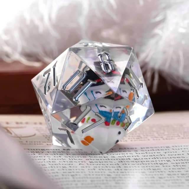Snowman Holiday d20 Dice 33mm Christmas Dice (2021) - 