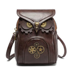 Steampunk Owl Design Crossbody Bag