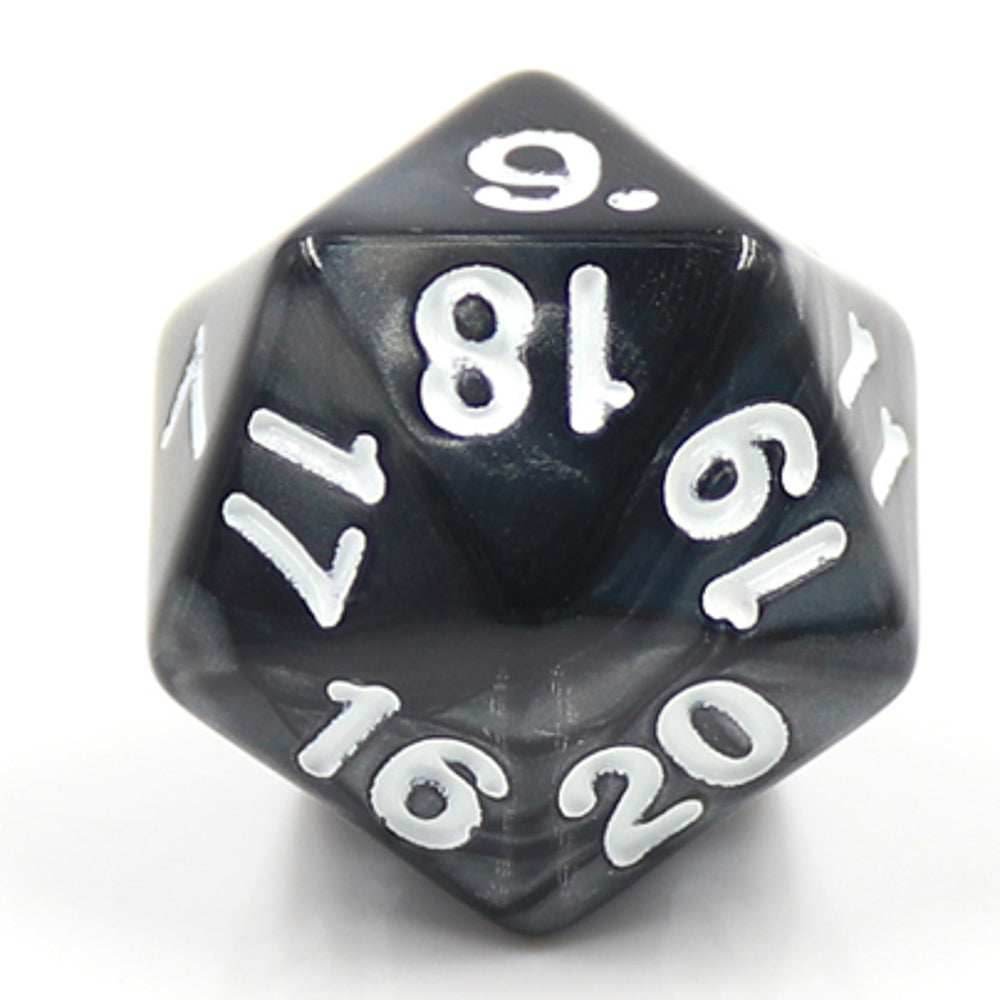 Pearl Black Countdown/Spindown d20 22mm - 