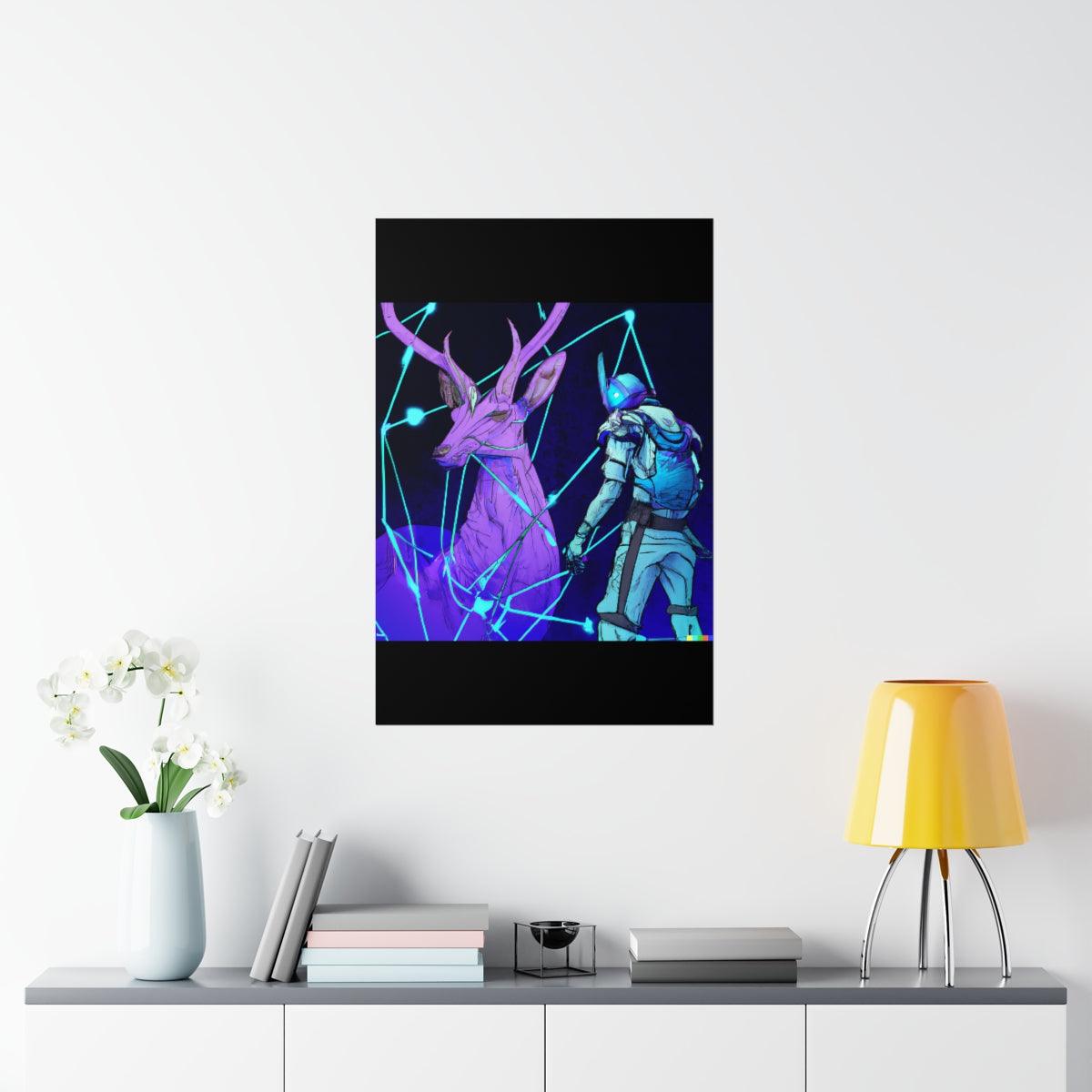 Cyberpunk deer hunting Posters