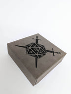 D20 Swords - Vegan Leather Dice Box - Grey