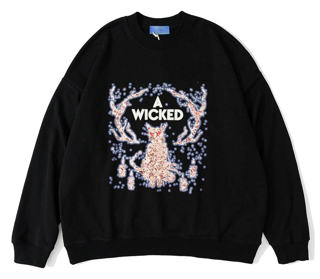 A Wicked Cat Crew - Black / S