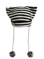 'Grunge Cat' Kawaii Knitted Striped Cat Ear Hat