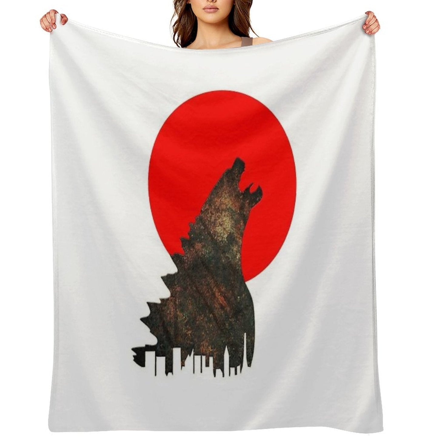 Gojira Japan Throw Blanket