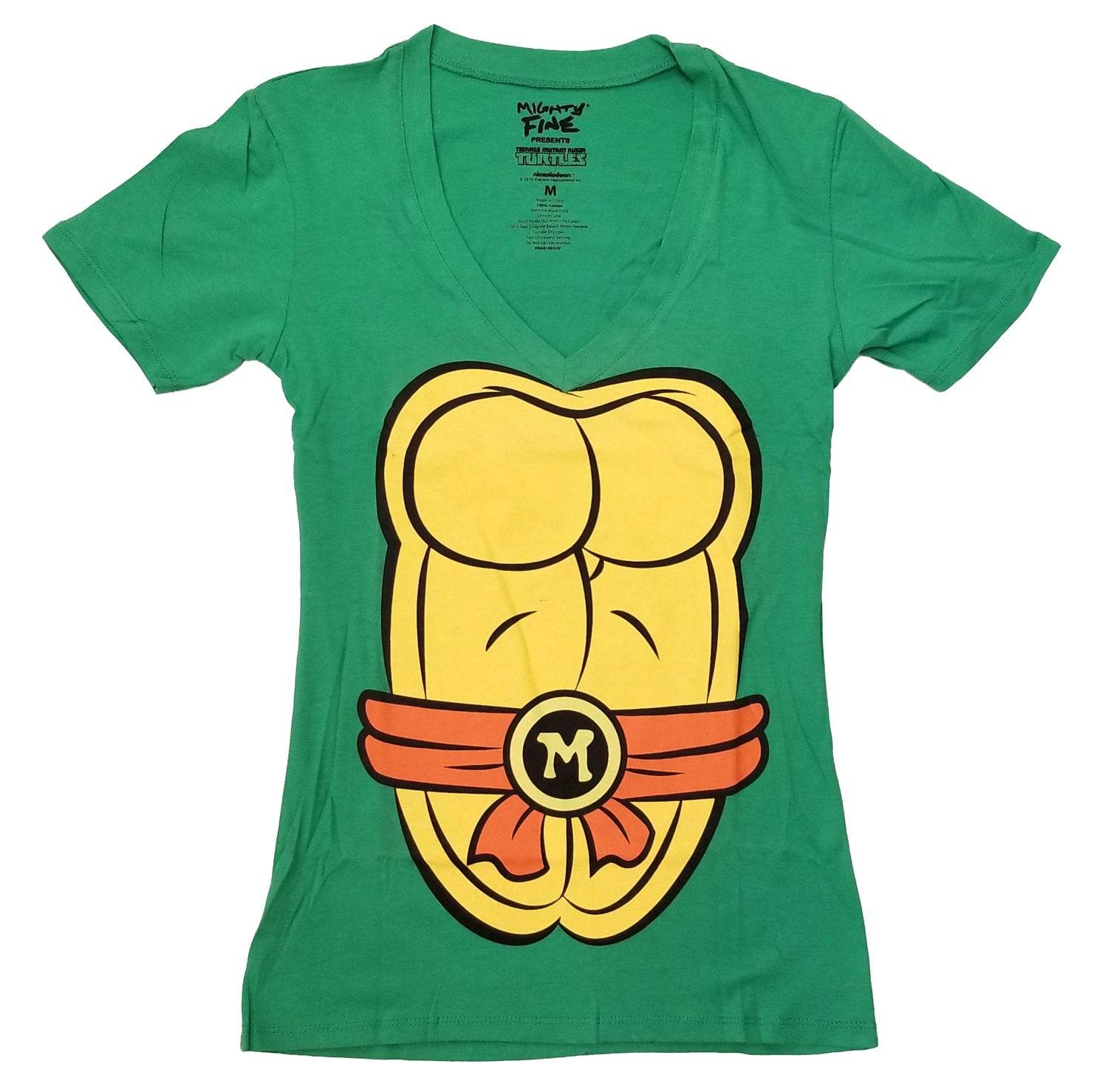 Teenage Mutant Ninja Turtles Michealangelo Costume With Mask Junior T-Shirt - S