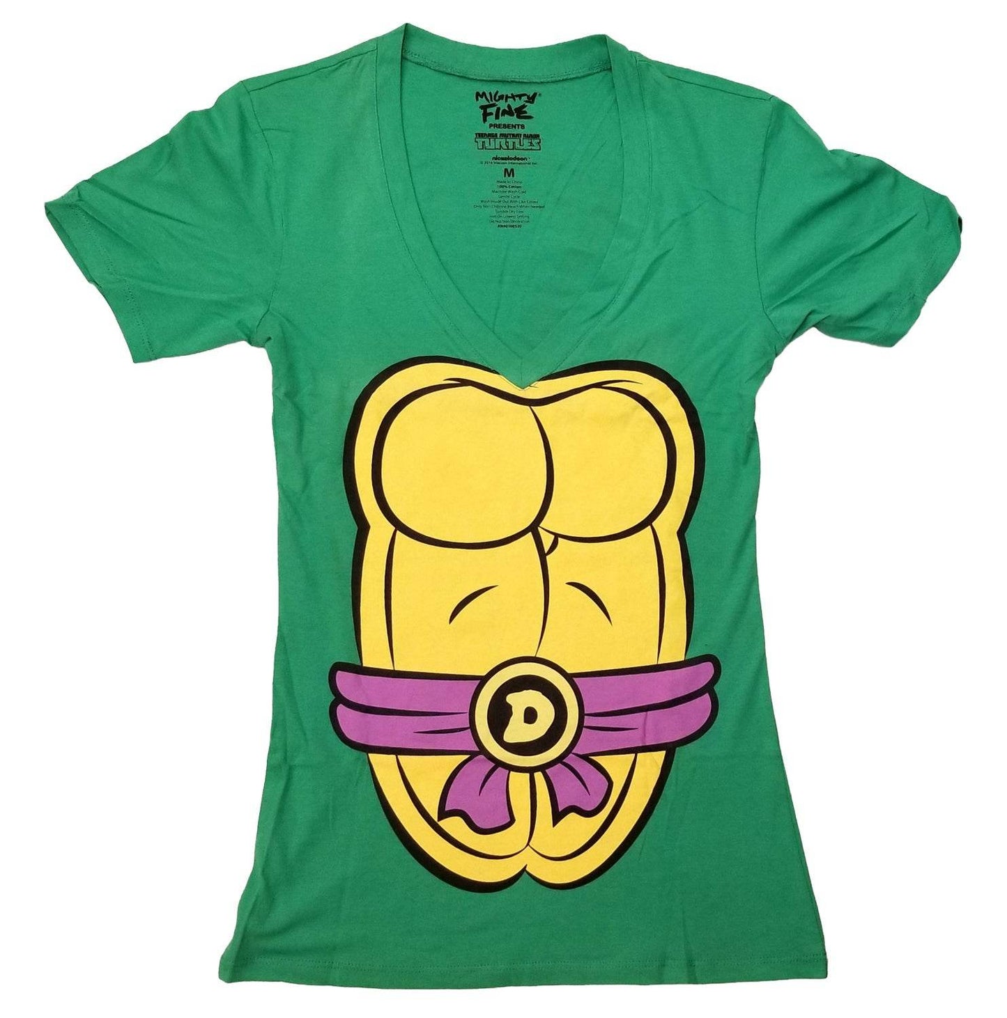 Teenage Mutant Ninja Turtles Donatello Costume With Mask Junior V-Neck T-Shirt - S