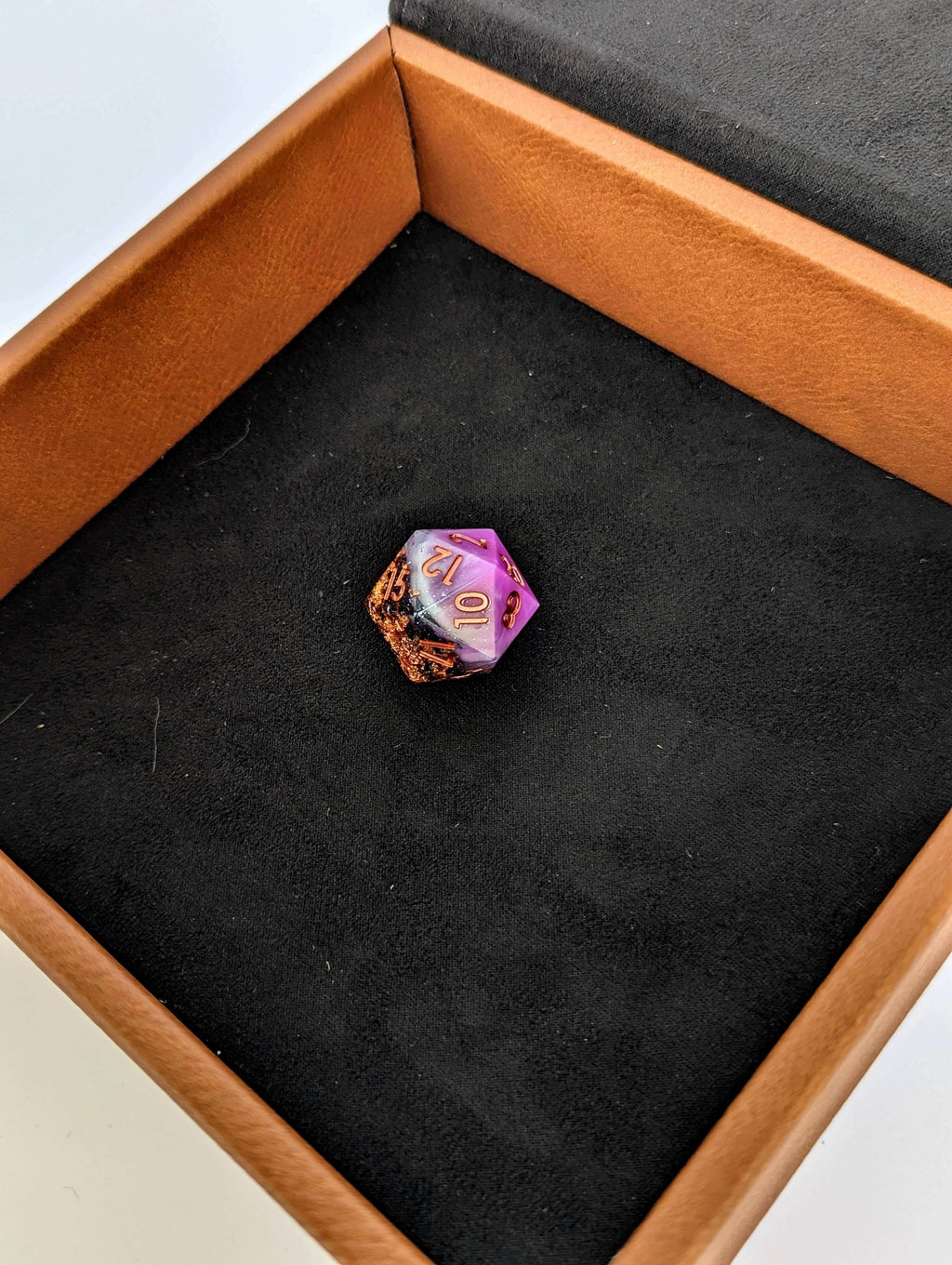 D20 Swords - Vegan Leather Dice Box - Chestnut