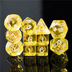Yellow Circle / Gold Hedgehog Ring Dice 11-Dice Set RPG - 