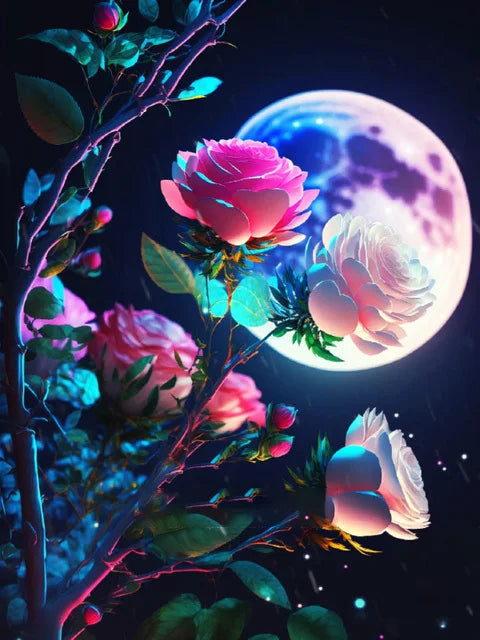 AB Fairy Dust Embroidery Moon Tree Fantasy Landscape DIY 5D Diamond Painting House Cross Stitch Kits Rhinestone Pictures Art