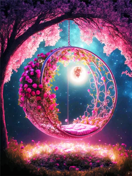 AB Fairy Dust Embroidery Moon Tree Fantasy Landscape DIY 5D Diamond Painting House Cross Stitch Kits Rhinestone Pictures Art