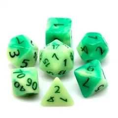 Druid's Pain 7-Dice Set Green & Light Green w/Green Numbers Dnd Dice Set - 
