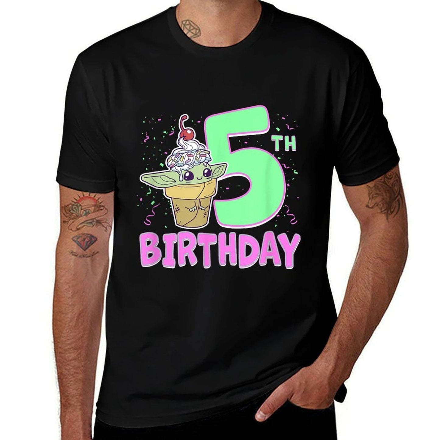 Star Wars The Mandalorian Grogu 5th Birthday Treat  Odor-resistant T-Shirt