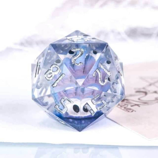 Purple Beholder 22mm D20 DND Roll a D20 Dice Handmade Sharp Resin - 