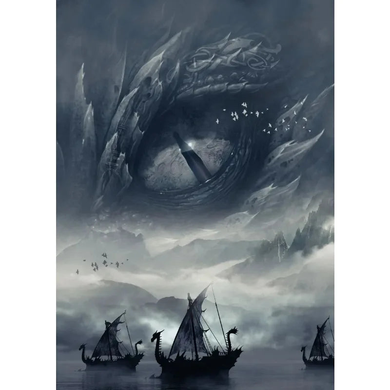 Abstract Fantasy Animals Black Dragon Poster Canvas Painting Oriental Dragon Wall Art Pictures Living Room Home Decor Gift