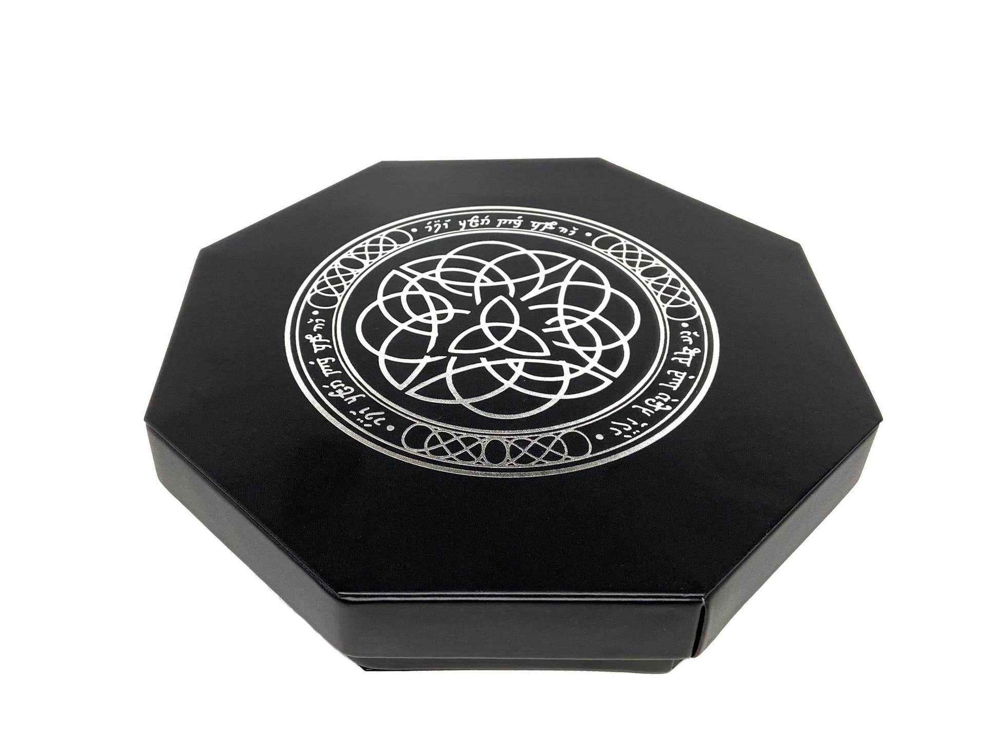 Elven Runes Dice Tray With Dice Staging Area and Lid - 