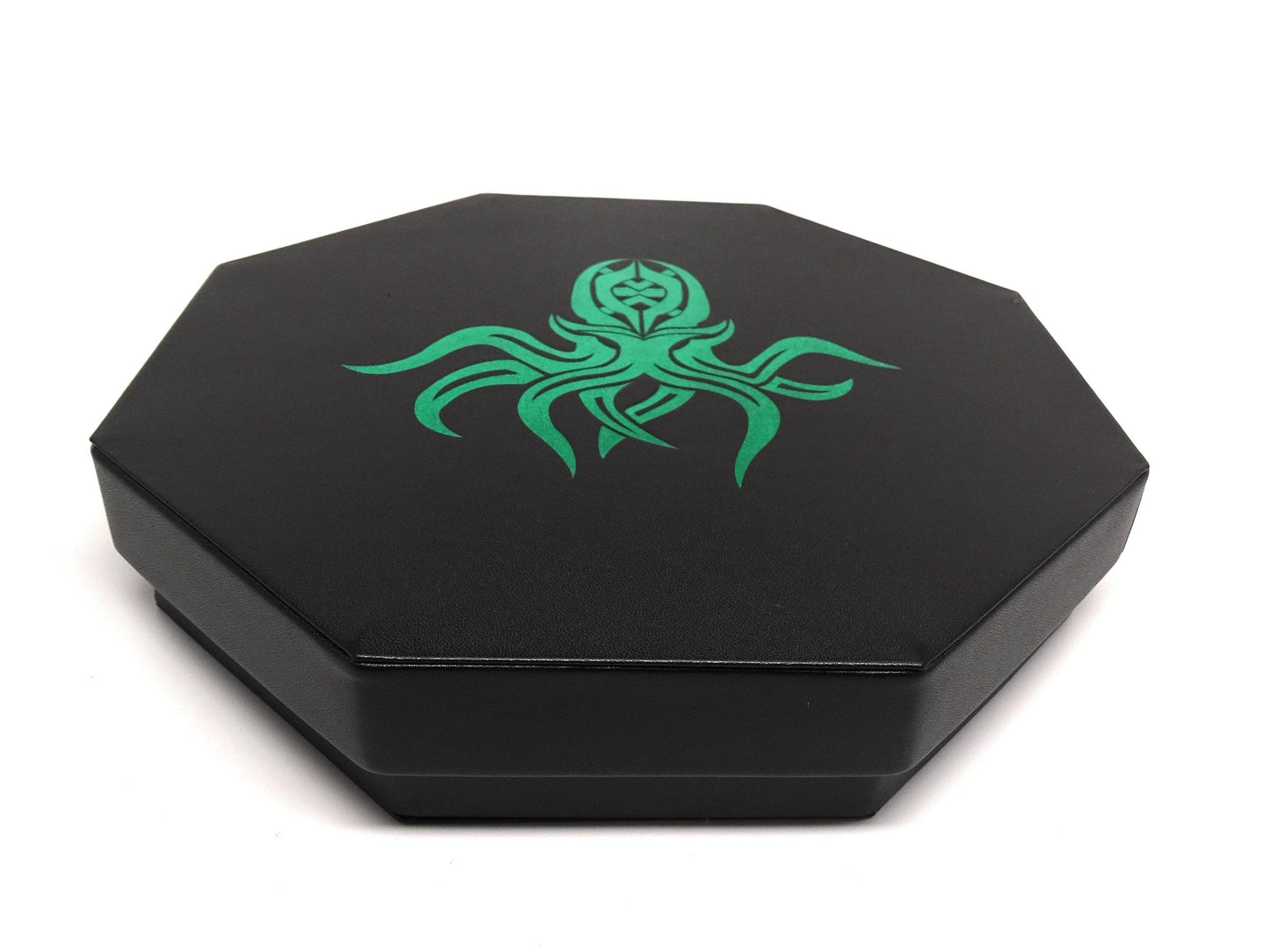 Green Cthulhu Dice Tray With Dice Staging Area and Lid - 