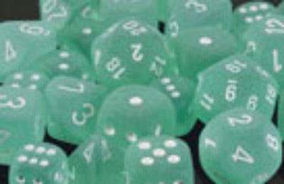 Frosted Polyhedral Teal/white 7-Die Set - Role-Players