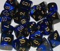 Gemini 3 Polyhedral Black-Blue/gold 7-Die Set - Role-Players