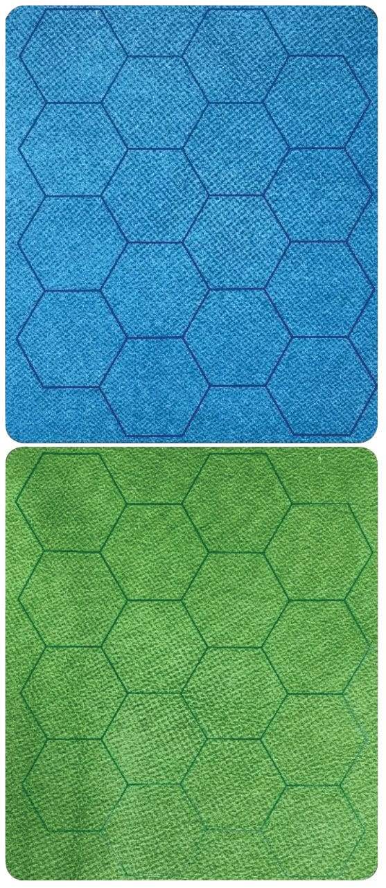 Reversible Vinyl Megamat Blue-Green 1 inch Hexes (34.5in x 48in) - Role-Players