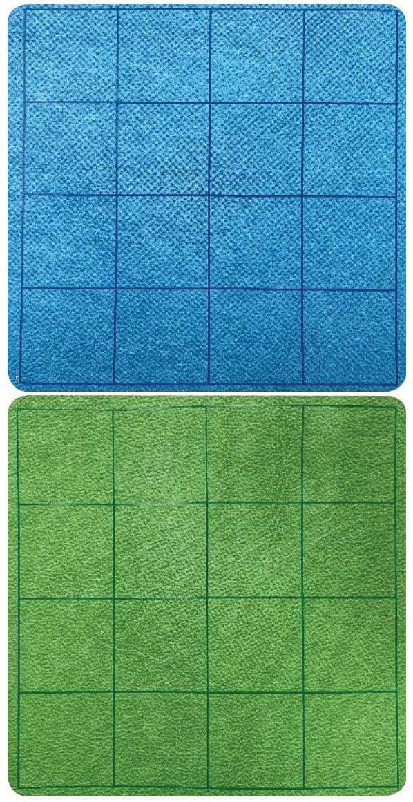 Reversible Vinyl Megamat Blue-Green 1 inch Squares (34.5in x 48in) - Role-Players