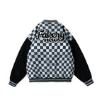 Checkered Winter Bomber Jacket - Grey / S