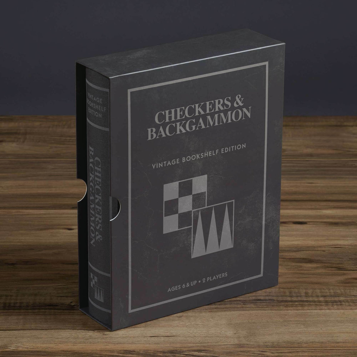 Checkers & Backgammon - Vintage Bookshelf Edition - 