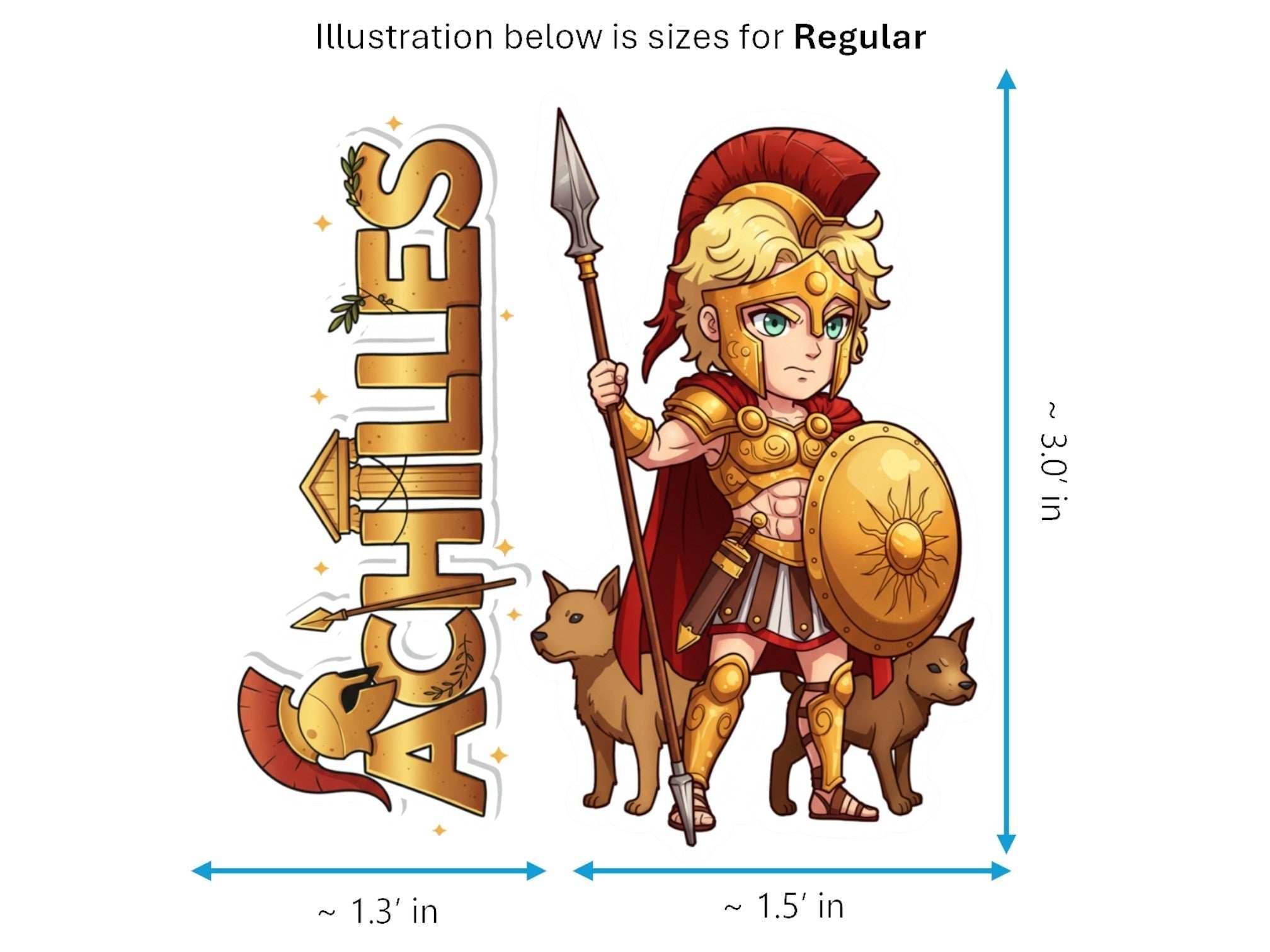 Achilles Sticker and Magnet – Pēleidēs Mythkins™ – Greek Hero of Strength and Valor | Waterproof & UV-Proof - Sticker / Regular