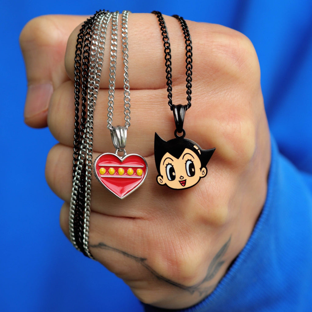 Astro Boy™ Heart Necklace - Black