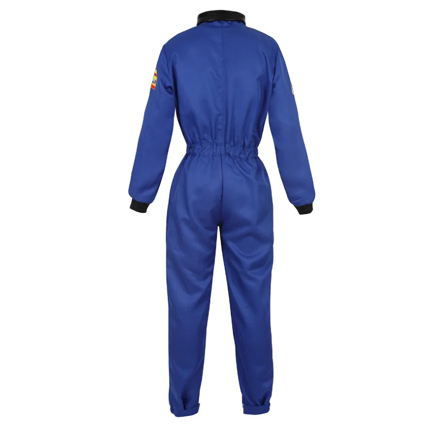 Adult Astronaut Costume Women Men Space Astronaut Costume Cosplay Kids Zipper Jumpsuit Family Spacesuit Costumes Carnival