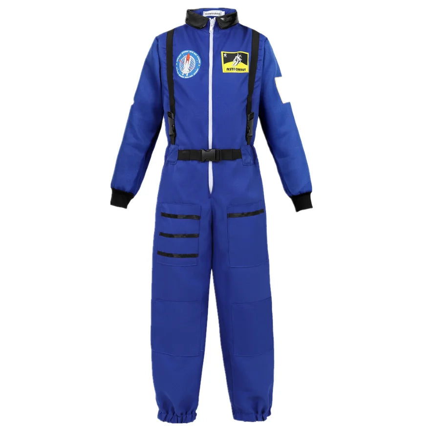 Adult Astronaut Costume Women Men Space Astronaut Costume Cosplay Kids Zipper Jumpsuit Family Spacesuit Costumes Carnival