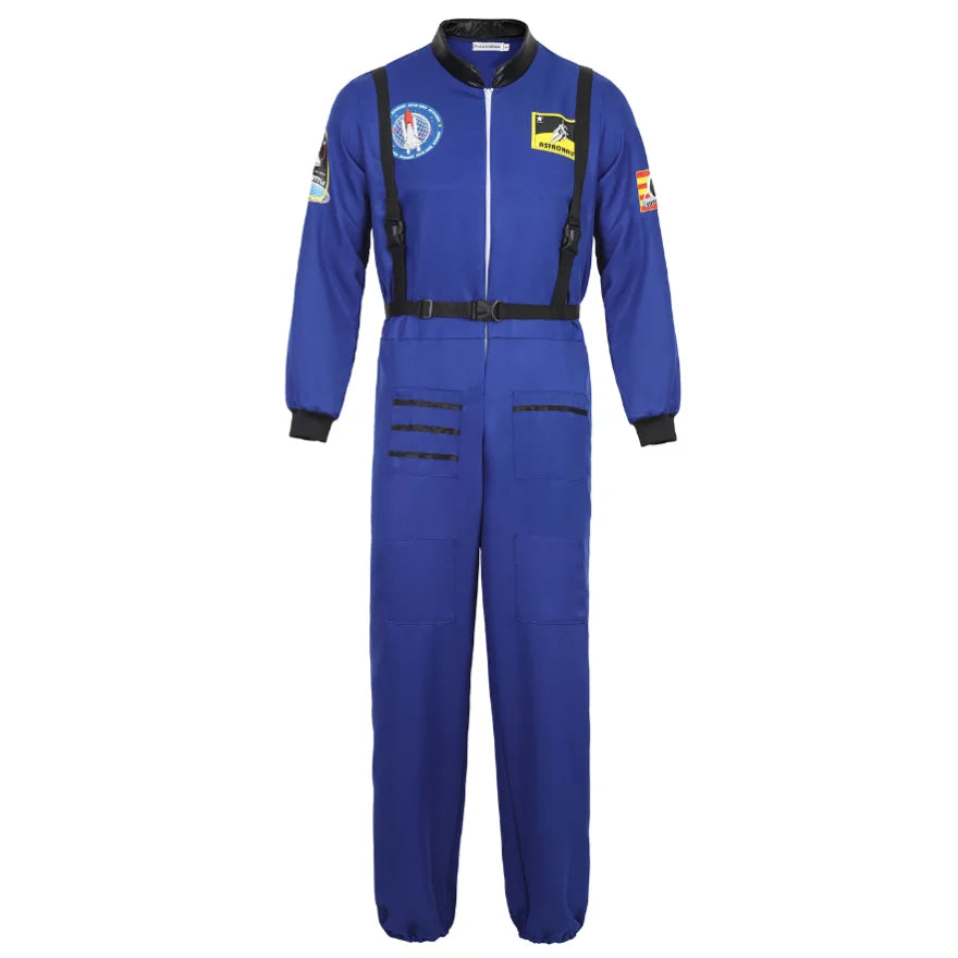 Adult Astronaut Costume Women Men Space Astronaut Costume Cosplay Kids Zipper Jumpsuit Family Spacesuit Costumes Carnival