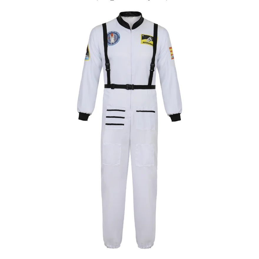 Adult Astronaut Costume Women Men Space Astronaut Costume Cosplay Kids Zipper Jumpsuit Family Spacesuit Costumes Carnival