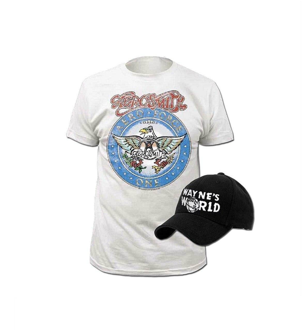 Adult Wayne's World T-shirt and Hat Costume Set - S